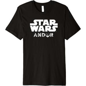 imageStar Wars Andor Centered Text Logo Symbol Premium TShirtBlack