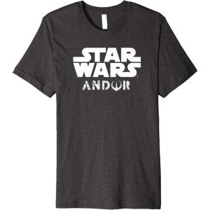 imageStar Wars Andor Centered Text Logo Symbol Premium TShirtDark Heather Grey