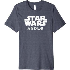 imageStar Wars Andor Centered Text Logo Symbol Premium TShirtHeather Blue