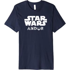 imageStar Wars Andor Centered Text Logo Symbol Premium TShirtNavy Blue