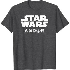 imageStar Wars Andor Centered Text Logo Symbol TShirtDark Heather Grey