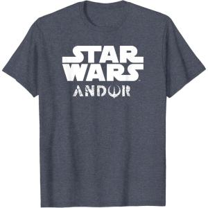 imageStar Wars Andor Centered Text Logo Symbol TShirtHeather Blue