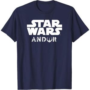 imageStar Wars Andor Centered Text Logo Symbol TShirtNavy Blue
