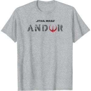imageStar Wars Andor Distressed Text Logo TShirtHeather Grey