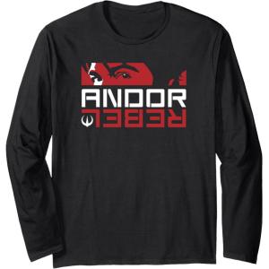imageStar Wars Andor Rebel Glare Cassian Eyes Panel Long Sleeve TShirtBlack
