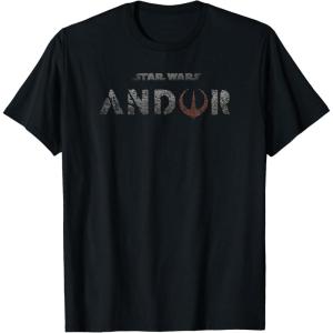 imageStar Wars Andor Ruins Text Logo TShirtBlack