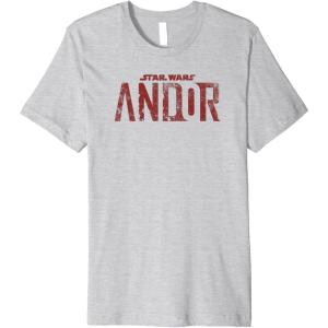 imageStar Wars Andor Worn Text Logo Premium TShirtHeather Grey