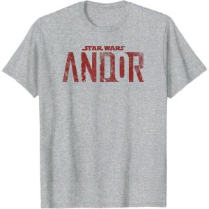 imageStar Wars Andor Worn Text Logo TShirtHeather Grey