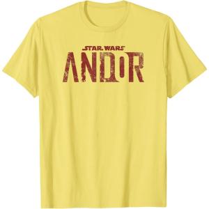 imageStar Wars Andor Worn Text Logo TShirtLemon Yellow