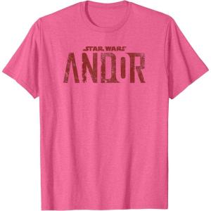 imageStar Wars Andor Worn Text Logo TShirtPink Heather