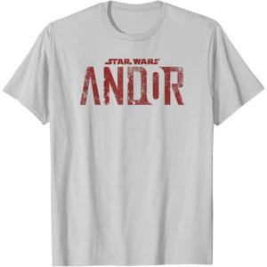 imageStar Wars Andor Worn Text Logo TShirtSilver Grey
