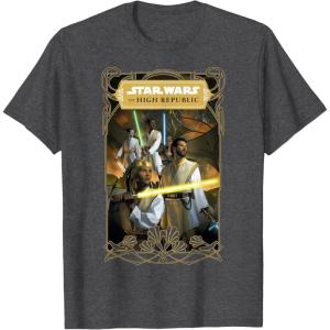 imageStar Wars The High Republic The Fallen Star Cover Art TShirtDark Heather Grey
