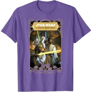 imageStar Wars The High Republic The Fallen Star Cover Art TShirtPurple Heather