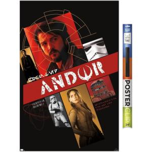 imageTrends International Star Wars Andor  Group Graphic Wall Poster 34L x 224W Premium Unframed VersionPremium Poster  Clip Bundle