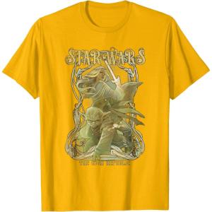 imageStar Wars The High Republic Yoda Avar Kriss Combat Pose TShirtGolden Yellow