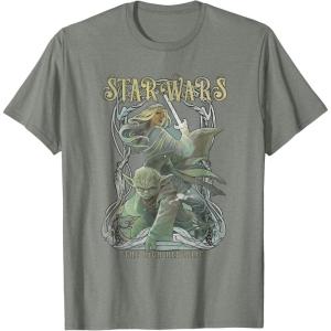 imageStar Wars The High Republic Yoda Avar Kriss Combat Pose TShirtOlive Heather