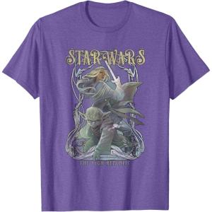 imageStar Wars The High Republic Yoda Avar Kriss Combat Pose TShirtPurple Heather