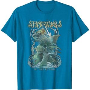 imageStar Wars The High Republic Yoda Avar Kriss Combat Pose TShirtSapphire Blue