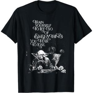 imageStar Wars Yoda Quote Let Go of Everything You Fear to Lose TShirtBlack