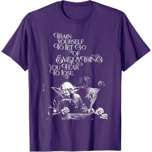 imageStar Wars Yoda Quote Let Go of Everything You Fear to Lose TShirtPurple