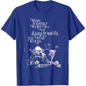 imageStar Wars Yoda Quote Let Go of Everything You Fear to Lose TShirtRoyal Blue