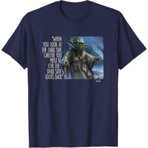 imageStar Wars Yoda Quote When You Look at the Dark Side TShirtNavy Blue