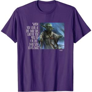 imageStar Wars Yoda Quote When You Look at the Dark Side TShirtPurple