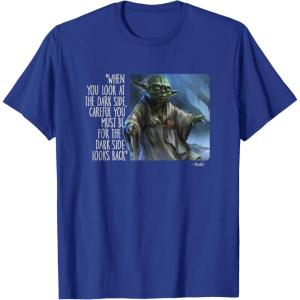 imageStar Wars Yoda Quote When You Look at the Dark Side TShirtRoyal Blue