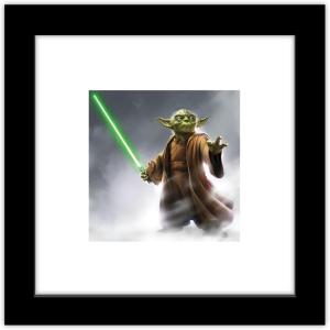 imageTrends International Gallery Pops Star Wars Saga  Moments Edge Yoda Lightsaber Wall Art Wall Poster 1200quot x 1200quot Black Frame VersionBlack Frame Version