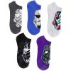 imageSTAR WARS Womens 5 Pack No Show SocksAssorted Purple