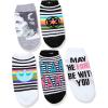 imageSTAR WARS Womens 5 Pack No Show SocksAssorted Rainbow