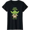 imageStar Wars Yoda Quote A Jedis Strength Flows from the Force TShirtBlack