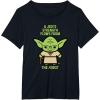 imageStar Wars Yoda Quote A Jedis Strength Flows from the Force TShirtBlack