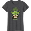 imageStar Wars Yoda Quote A Jedis Strength Flows from the Force TShirtDark Heather Grey
