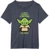imageStar Wars Yoda Quote A Jedis Strength Flows from the Force TShirtHeather Blue