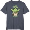 imageStar Wars Yoda Quote A Jedis Strength Flows from the Force TShirtHeather Blue