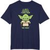 imageStar Wars Yoda Quote A Jedis Strength Flows from the Force TShirtNavy Blue