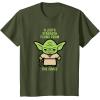 imageStar Wars Yoda Quote A Jedis Strength Flows from the Force TShirtOlive Green