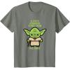 imageStar Wars Yoda Quote A Jedis Strength Flows from the Force TShirtOlive Heather