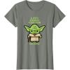 imageStar Wars Yoda Quote A Jedis Strength Flows from the Force TShirtOlive Heather