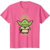 imageStar Wars Yoda Quote A Jedis Strength Flows from the Force TShirtPink Heather