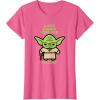 imageStar Wars Yoda Quote A Jedis Strength Flows from the Force TShirtPink Heather