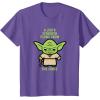 imageStar Wars Yoda Quote A Jedis Strength Flows from the Force TShirtPurple Heather