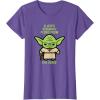 imageStar Wars Yoda Quote A Jedis Strength Flows from the Force TShirtPurple Heather