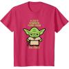 imageStar Wars Yoda Quote A Jedis Strength Flows from the Force TShirtRed Heather