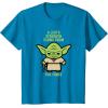 imageStar Wars Yoda Quote A Jedis Strength Flows from the Force TShirtSapphire Blue