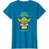 imageStar Wars Yoda Quote A Jedis Strength Flows from the Force TShirtSapphire Blue