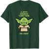 imageStar Wars Yoda Quote A Jedis Strength Flows from the Force TShirtDark Green