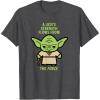 imageStar Wars Yoda Quote A Jedis Strength Flows from the Force TShirtDark Heather Grey