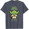 imageStar Wars Yoda Quote A Jedis Strength Flows from the Force TShirtHeather Blue